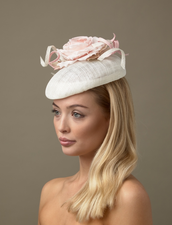 light pink pillbox hat