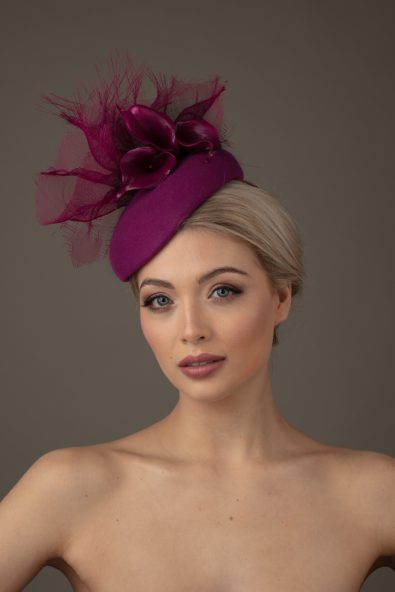purple mother of the bride hats